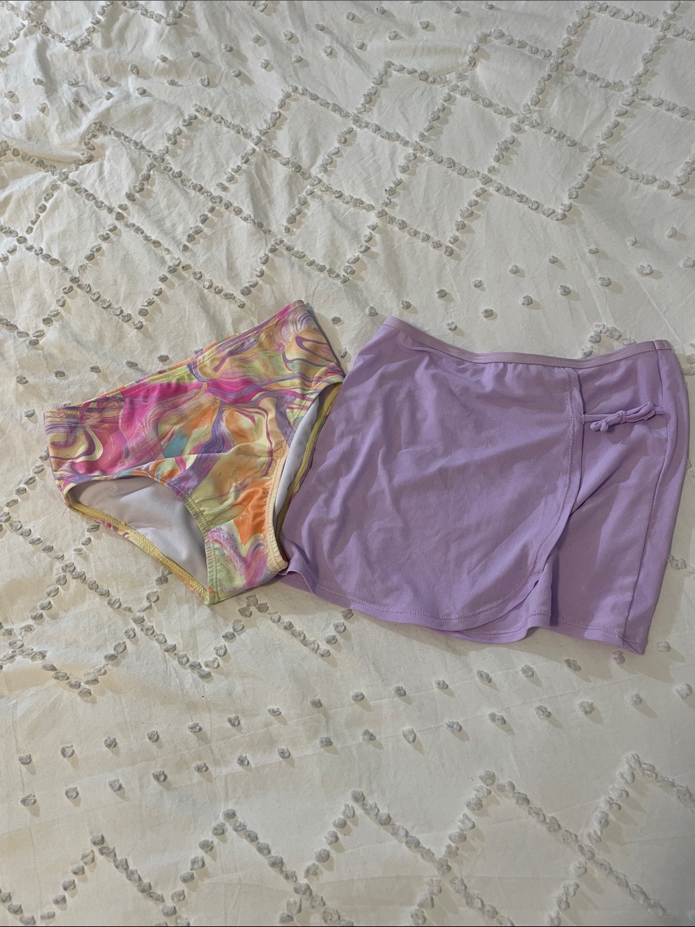 OP Kids Swim Bikini Bottoms in Lavender and Multicolor Swirl skirt cover up new